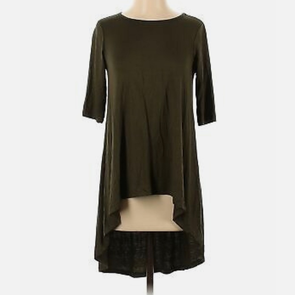 CJLA olive green high low t shirt size medium